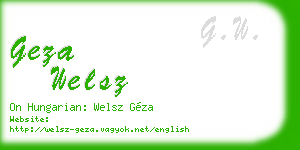 geza welsz business card